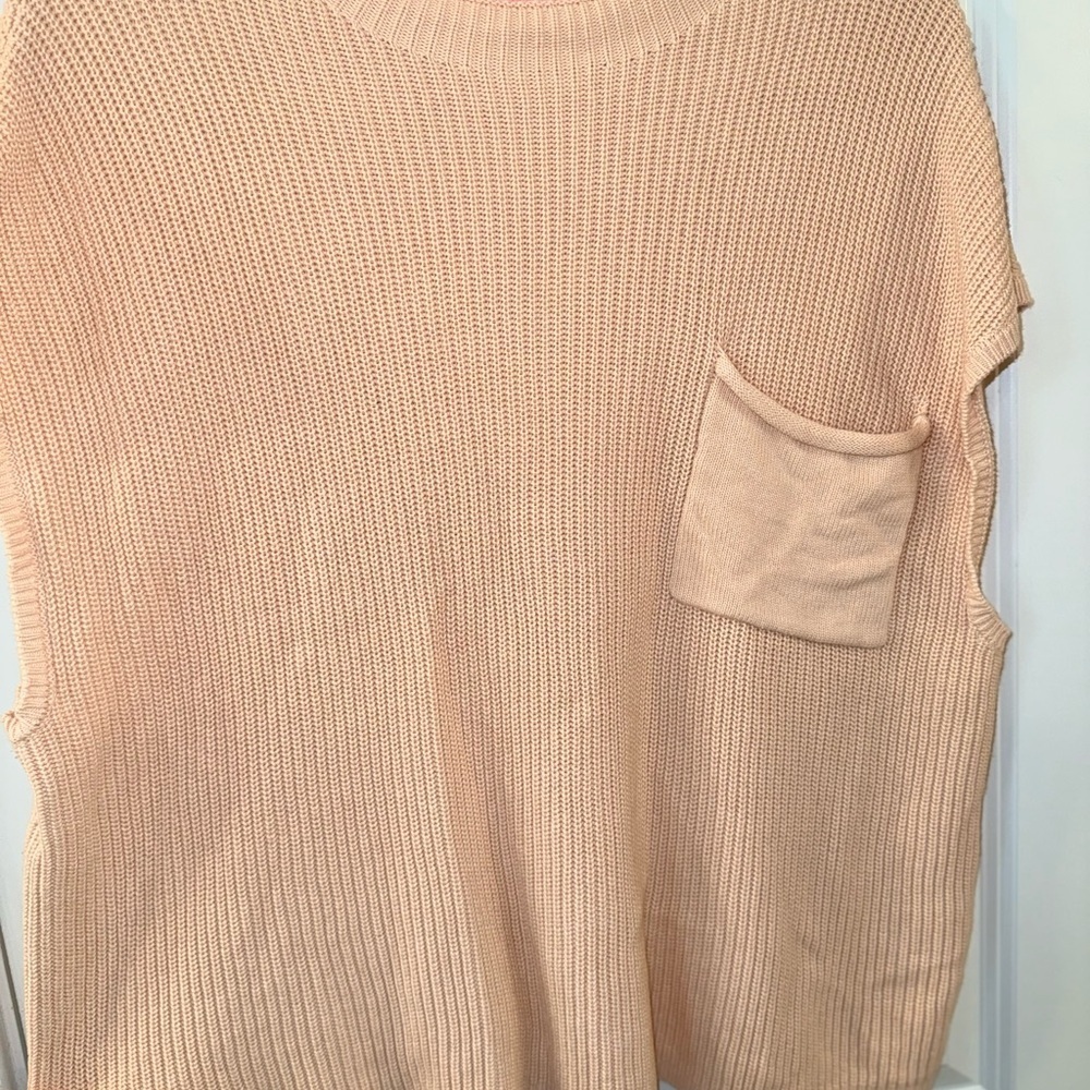 Simply Southern Peach Beachy Knit Sweater/poncho (L) - Picture 4 of 6
